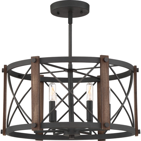 Baron Six Light Semi-Flush Mount in Marcado Black (10|BRO1720MK)