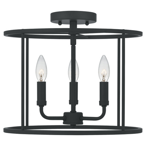 Abner Three Light Semi Flush Mount in Matte Black (10|ABR1714MBK)