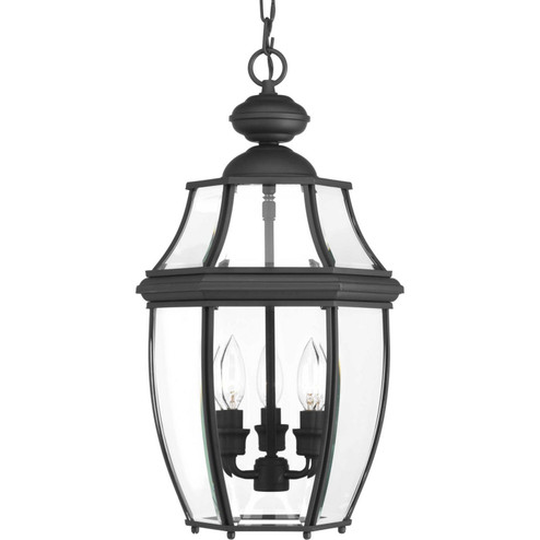 New Haven Three Light Hanging Lantern in Black (54|P653331)