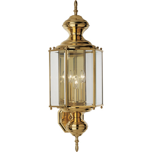 BrassGUARD Lantern Three Light Wall Lantern in Polished Brass (54|P573010)