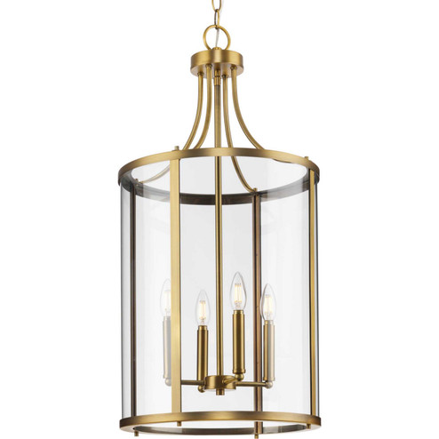 Gilliam Four Light Hall & Foyer Light in Vintage Brass (54|P500391163)