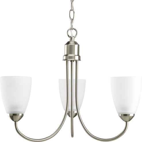 Gather Three Light Chandelier in Brushed Nickel (54|P444009)