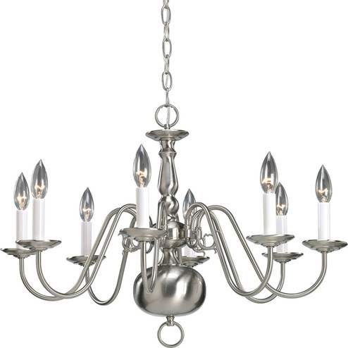 Americana Eight Light Chandelier in Brushed Nickel (54|P435709) Americana Eight Light Chandelier in Brushed Nickel (54|P435709)