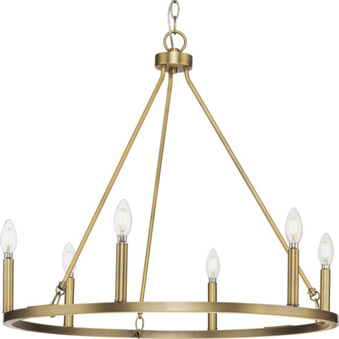 Gilliam Six Light Chandelier in Vintage Brass (54|P400313163)