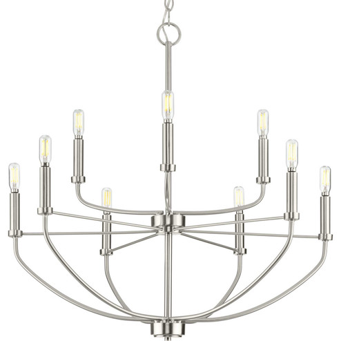 Leyden Nine Light Chandelier in Brushed Nickel (54|P400228009)