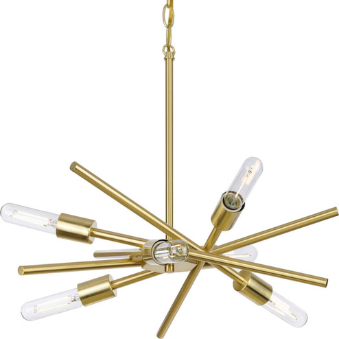 Astra Six Light Chandelier in Satin Brass (54|P400108012)