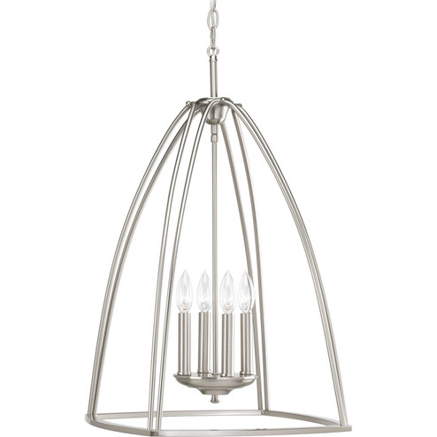 Tally Four Light Foyer Pendant in Brushed Nickel (54|P378709)