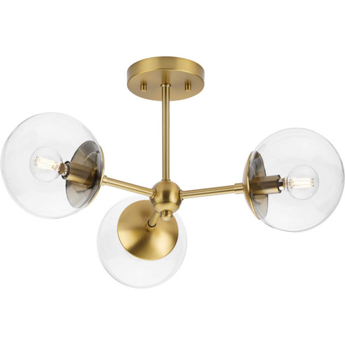 Atwell Three Light Flush Mount in Brushed Bronze (54|P350235109)