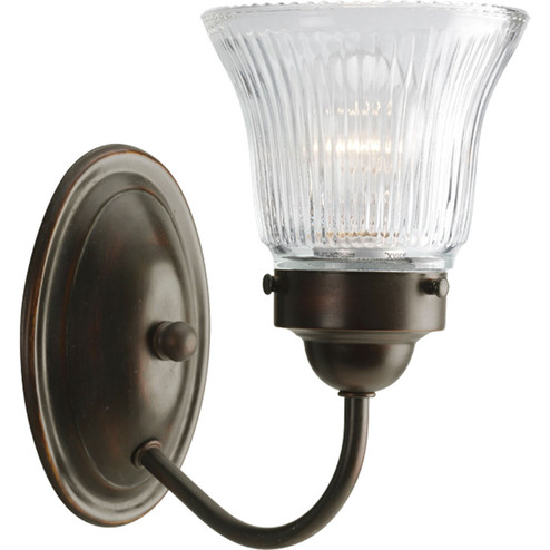 Economy Fluted Glass One Light Bath Bracket in Antique Bronze (54|P328720)