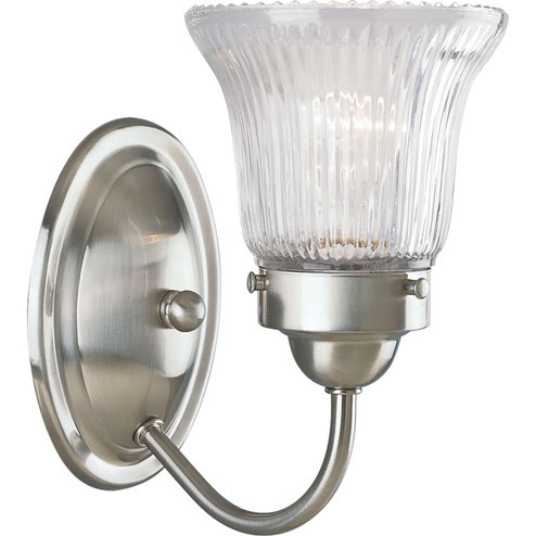 Fluted Glass-Clear One Light Bath Bracket in Brushed Nickel (54|P328709)