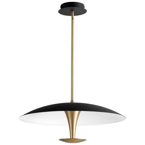 Spacely LED Pendant in Black W/ Aged Brass (440|36471540)