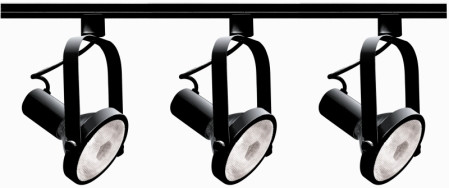 Track Lighting Kits Black Three Light Track Kit in Black (72|TK317)