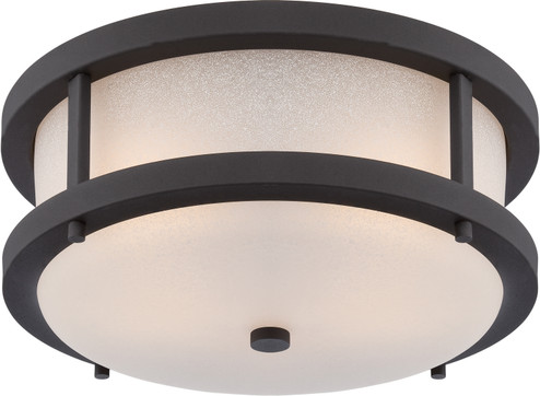Willis LED Outdoor Flush Mount in Textured Black / Antique White Glass (72|62653)