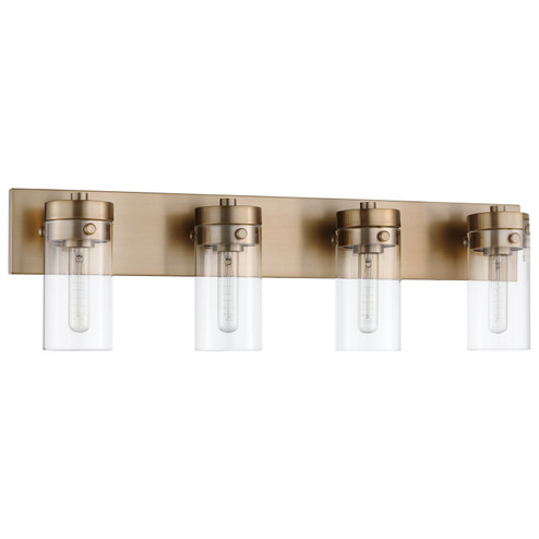 Intersection Four Light Vanity in Burnished Brass (72|607534)