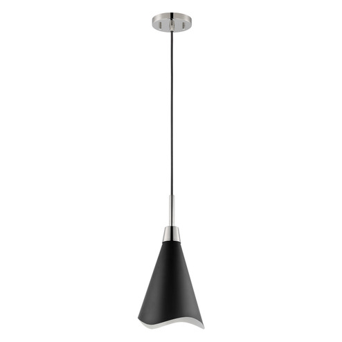 Tango One Light Pendant in Matte Black / Polished Nickel (72|607478)