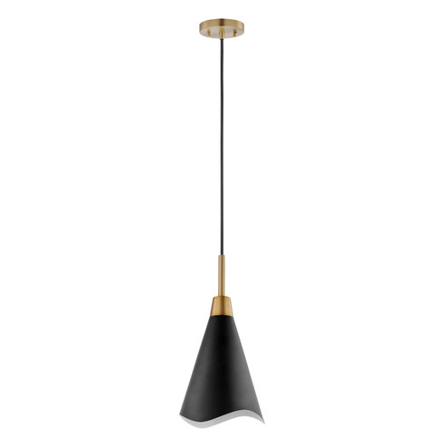 Tango One Light Pendant in Matte Black / Burnished Brass (72|607470)