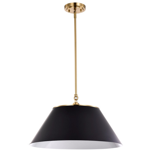 Dover Three Light Pendant in Black / Vintage Brass (72|607414)