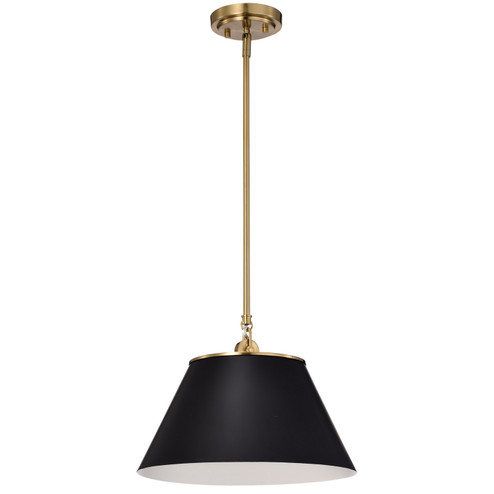 Dover One Light Pendant in Black / Vintage Brass (72|607411)
