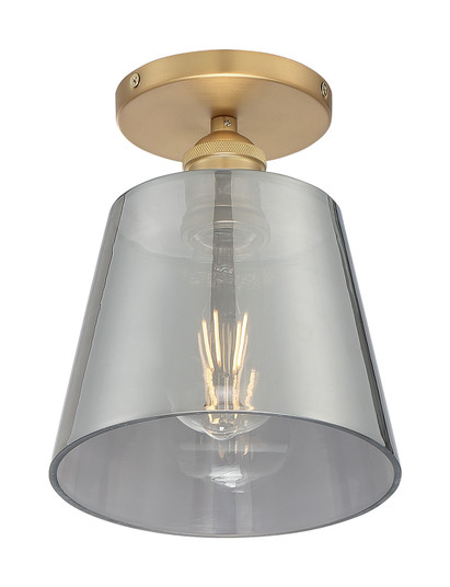 Motif One Light Semi Flush Mount in Brushed Brass / Smoked Glass (72|607323)