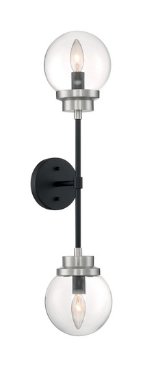 Axis Two Light Wall Sconce in Matte Black / Brushed Nickel Accents (72|607132)