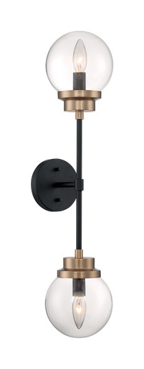 Axis Two Light Wall Sconce in Matte Black / Brass (72|607122)