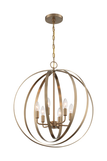 Pendleton Six Light Pendant in Burnished Brass (72|607058)