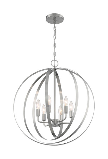 Pendleton Six Light Pendant in Brushed Nickel (72|607048)