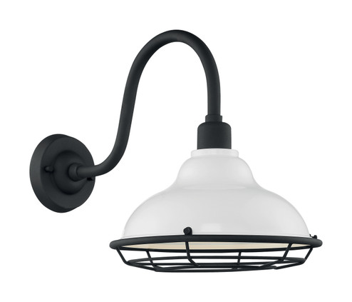 Newbridge One Light Outdoor Wall Mount in Gloss White / Textured Black (72|607022)