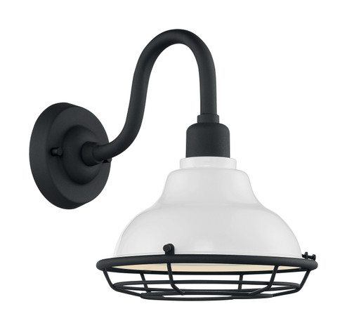 Newbridge One Light Outdoor Wall Mount in Gloss White / Textured Black (72|607021)