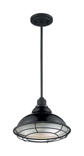 Newbridge One Light Pendant in Gloss Black / Silver (72|607004)