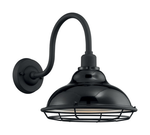 Newbridge One Light Outdoor Wall Mount in Gloss Black / Silver (72|607002)