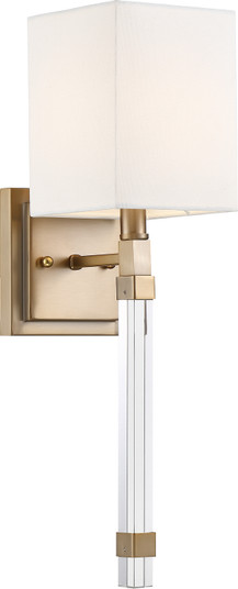 Thompson One Light Wall Sconce in Burnished Brass / White (72|606681)