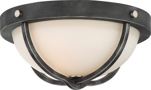 Sherwood Two Light Flush Mount in Iron Black / Brushed Nickel Accents (72|606126)