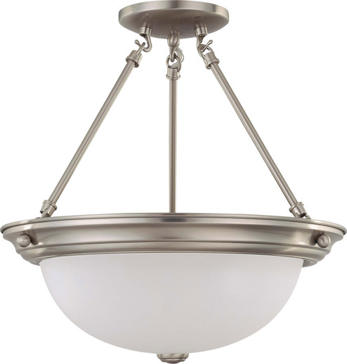 Close to Ceiling Brushed Nickel Three Light Semi Flush Mount in Brushed Nickel (72|603246)