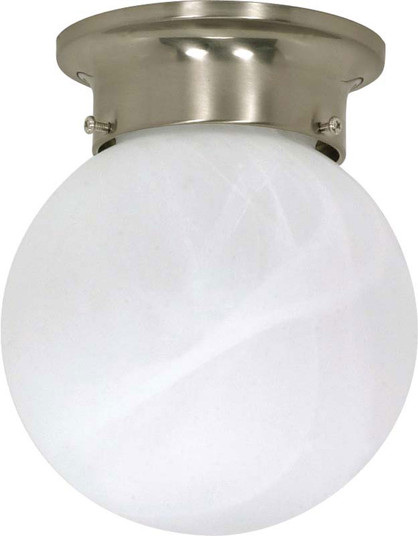 6 Alabaster Ball One Light Flush Mount in Brushed Nickel (72|60257)