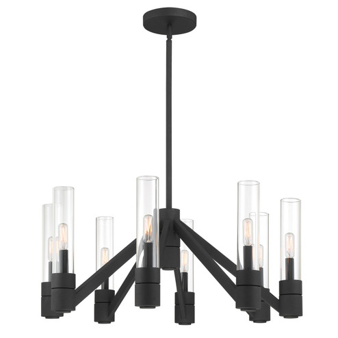 Rohe Eight Light Chandelier in Black Sand, Clear (185|6518BSCL)