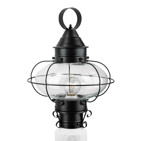 Cottage Onion One Light Post Mount in Black With Clear Glass (185|1321BLCL)