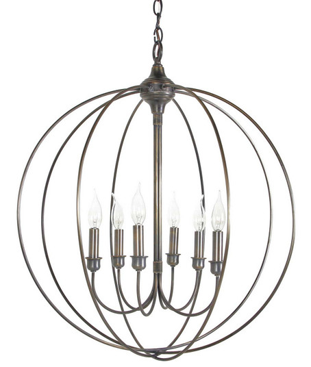 Orb Six Light Hanging Lantern in Dark Antique Brass (196|CH906DABLT6)