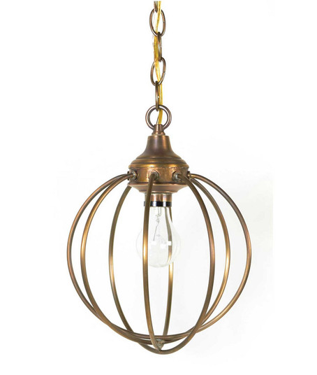 Orb One Light Hanging Lantern in Antique Brass (196|CH902ABMED)