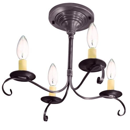 Chandelier Four Light Flush Mount in Dark Brass (196|984FDBLT4)
