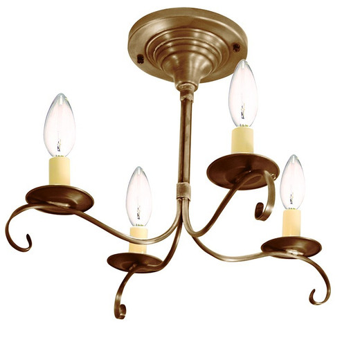 Chandelier Four Light Flush Mount in Antique Brass (196|984FABLT4)