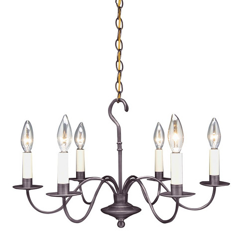 Chandelier Six Light Hanging Lantern in Dark Brass (196|982DBLT6)
