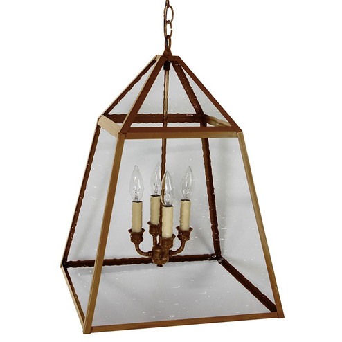 Foyer Four Light Hanging Lantern in Antique Brass (196|9732ABLT4CSG)