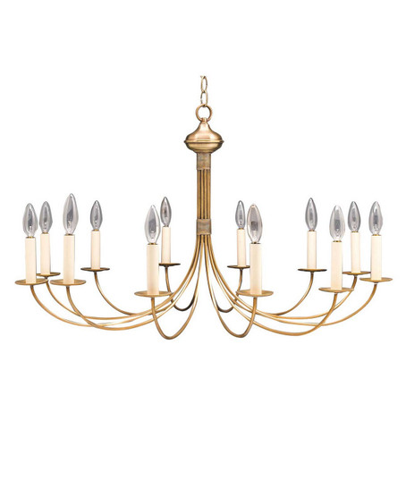 Chandelier 12 Light Hanging Lantern in Antique Brass (196|952ABLT12)