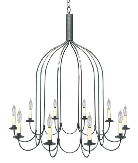 Chandelier Ten Light Hanging Lantern in Dark Brass (196|939DBLT10)