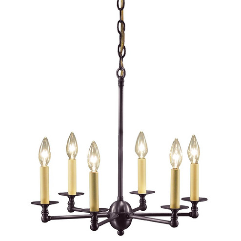 Chandelier Six Light Hanging Lantern in Dark Brass (196|935DBLT6)