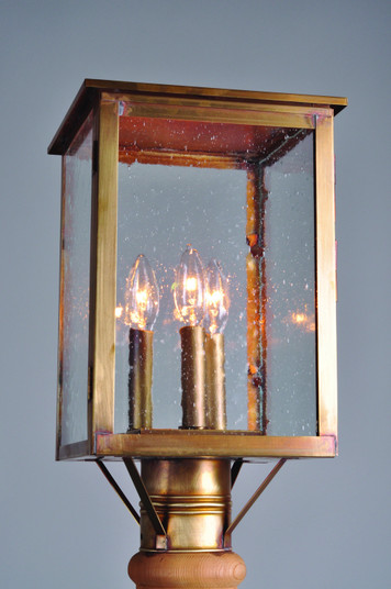Ashford Three Light Post Mount in Antique Brass (196|8983ABLT3CSG)