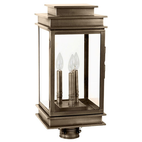 Empire Three Light Post Mount in Dark Antique Brass (196|8933DABLT3CLR)