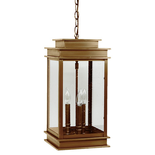 Empire Three Light Hanging Lantern in Antique Brass (196|8932ABLT3CSG)