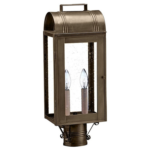 Livery Two Light Post Mount in Dark Antique Brass (196|8033DABLT2CSG)